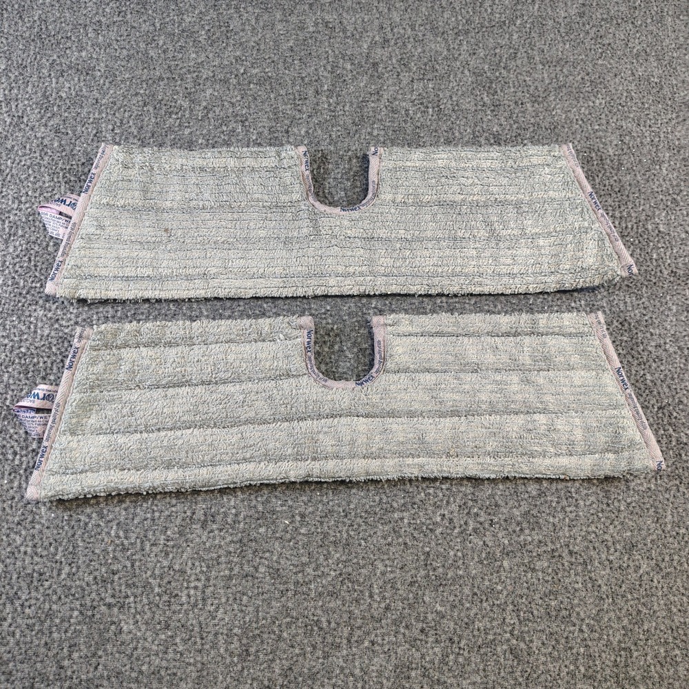 Norwex Discontinued Floor Damp/Wet Mop Pads Gray Microfiber Set of 2